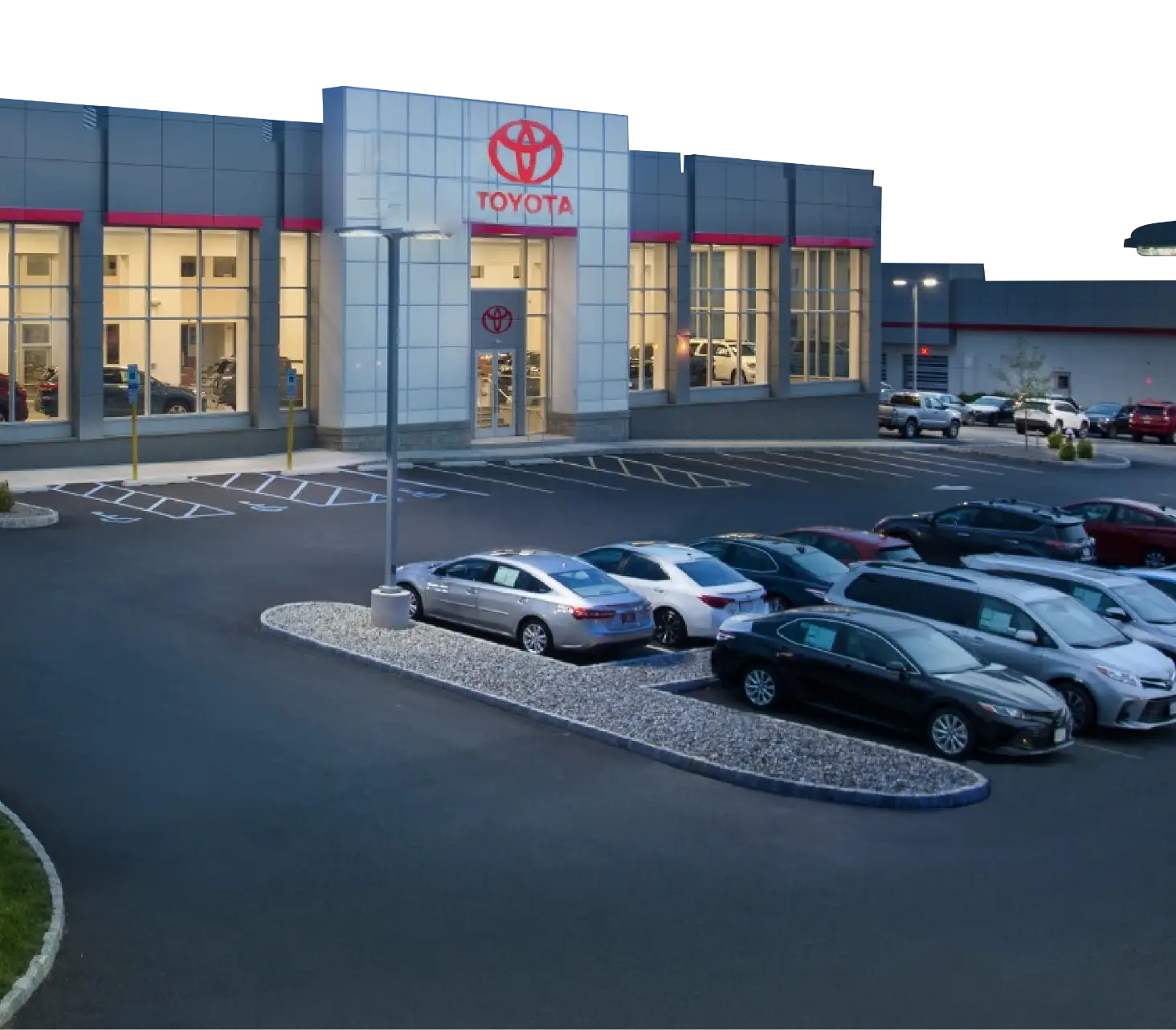 toyota dealership exterior summit toyota modern showroom night view